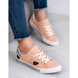 Kylie Zapatillas con purpurina naranja 1