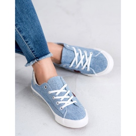 Kylie Zapatillas con purpurina azul 3