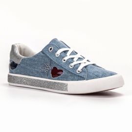 Kylie Zapatillas con purpurina azul 4
