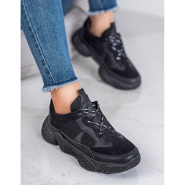 SHELOVET Zapatillas negras de moda negro 4