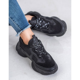 SHELOVET Zapatillas negras de moda negro 5