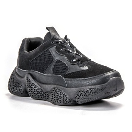 SHELOVET Zapatillas negras de moda negro 1