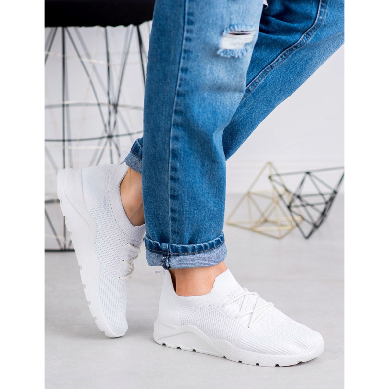 SHELOVET Calzado deportivo sin cordones blanco 2