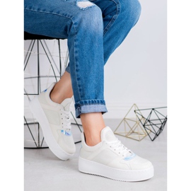 Ideal Shoes Zapatillas con purpurina blanco 3