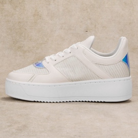 Ideal Shoes Zapatillas con purpurina blanco 4
