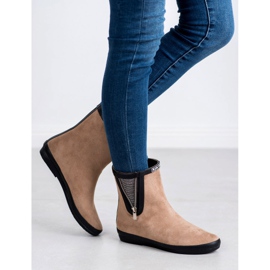 Kylie Chanclos de gamuza con cremallera decorativa beige 7