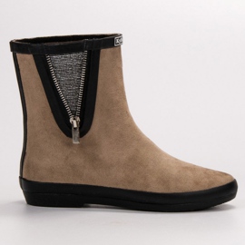 Kylie Chanclos de gamuza con cremallera decorativa beige 5