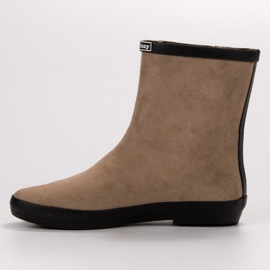 Kylie Chanclos de gamuza con cremallera decorativa beige 6