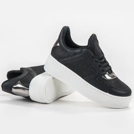 Ideal Shoes Zapatillas con purpurina negro 4