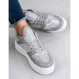 Ideal Shoes Zapatillas con purpurina gris 4
