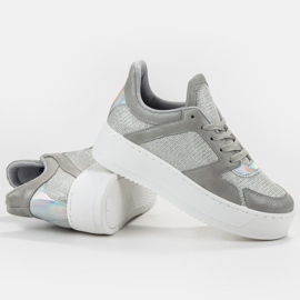 Ideal Shoes Zapatillas con purpurina gris 1