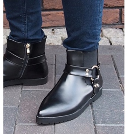 Botas Cálidas Elegantes Con Hebilla HW14 Negro 1