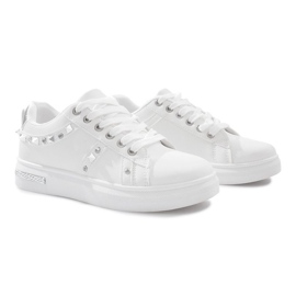 Zapatillas blancas con tachuelas Lucette blanco 1 Zapatillas blancas con tachuelas Lucette blanco 1