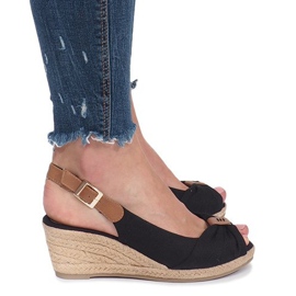 Sandalias de cuña alpargatas Zoe negras negro 3