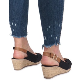 Sandalias de cuña alpargatas Zoe negras negro 4