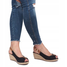 Sandalias de cuña alpargatas Zoe negras negro 6
