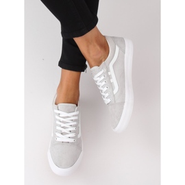 Gris Zapatillas grises Mujer B70A PLATA / BLANCO 2