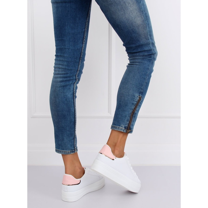 Zapatillas de suela alta blanco y rosa B0-31 BLANCO / ROSA 1