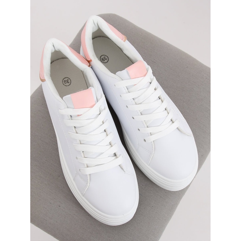 Zapatillas de suela alta blanco y rosa B0-31 BLANCO / ROSA 2