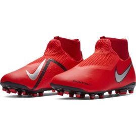 Zapatillas de fútbol Nike Phantom Vsn Academy Df FG / MG Jr AO3287-600 rojo rojo 3