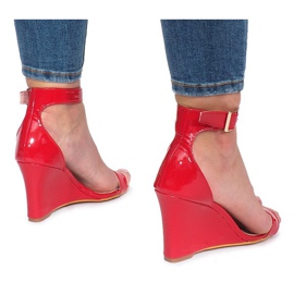 Sandalias de cuña Gables lacadas en rojo 2