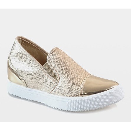 Zapatillas doradas en la cuña DD437-8 dorado 1