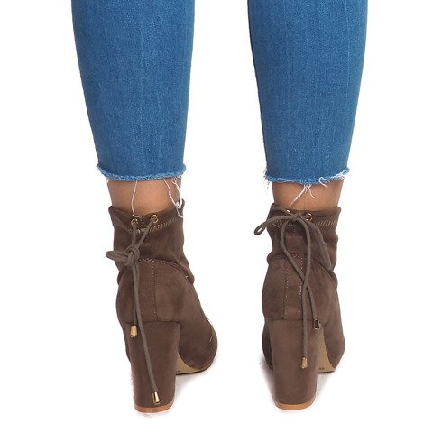 Botines de ante en un poste 88-45 Caqui multicolor verde 1 Botines de ante en un poste 88-45 Caqui multicolor verde 1