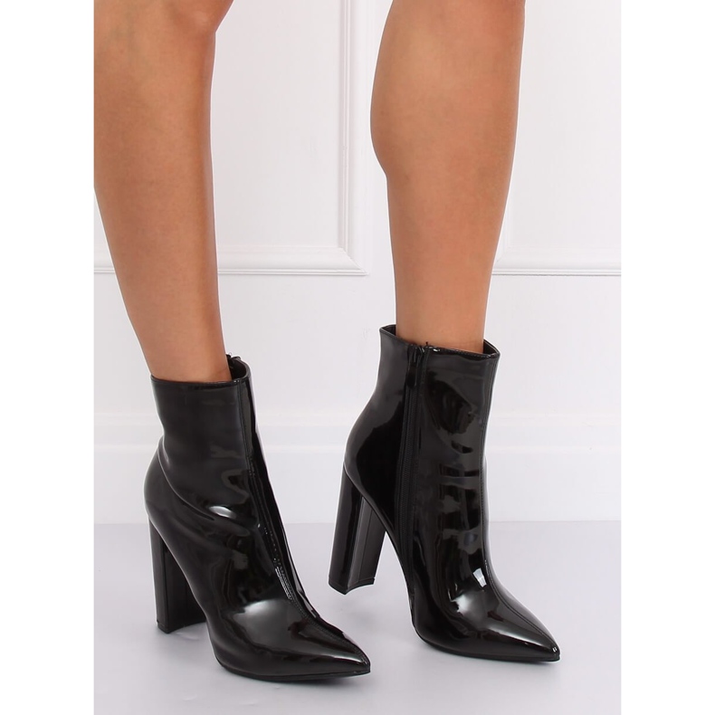 Botas de tacón lacado en negro NS065P Negro 1