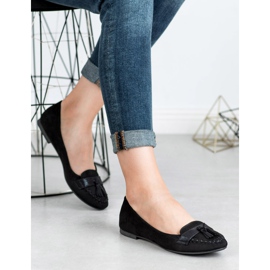 Small Swan Mocasines con flecos negro 8