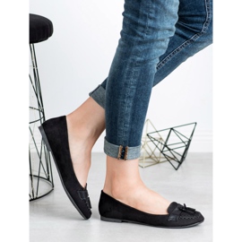 Small Swan Mocasines con flecos negro 9