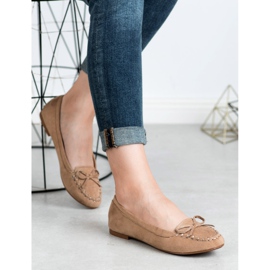 Small Swan Mocasines beige oscuro con lazo 8