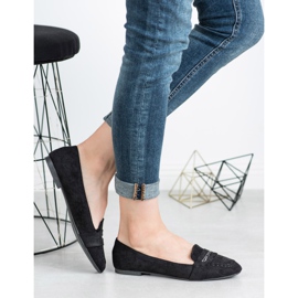 Small Swan Mocasines de ante con purpurina negro 6