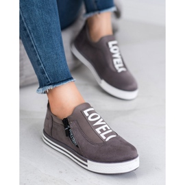 SHELOVET Zapatos deportivos Love Suede gris 3