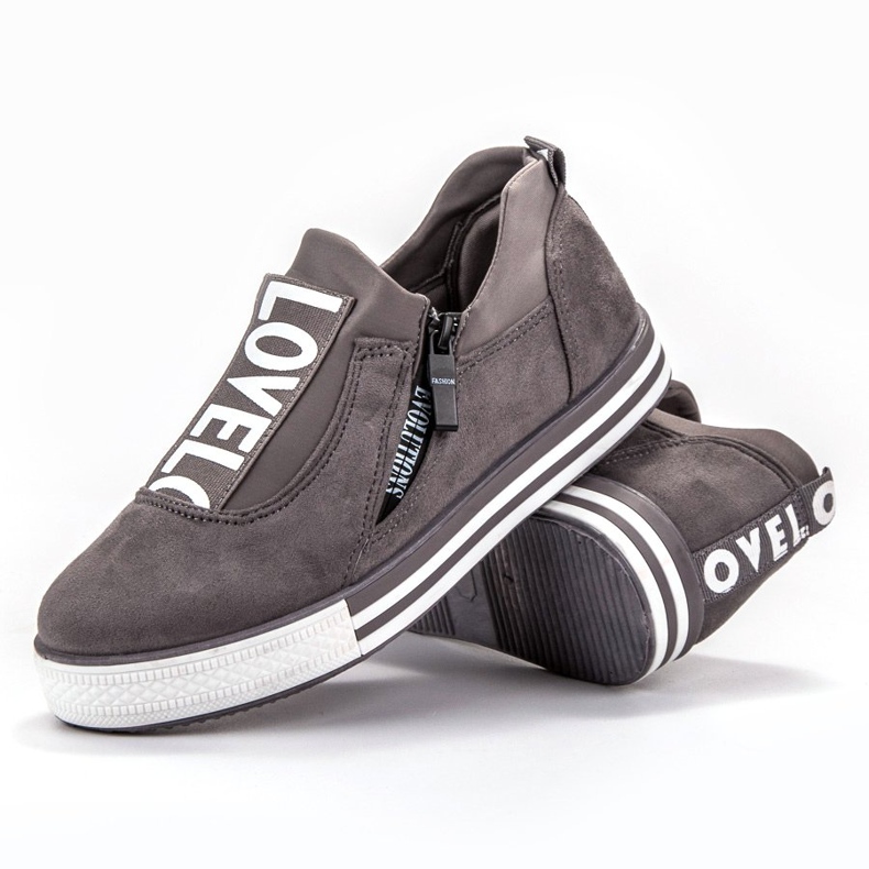 SHELOVET Zapatos deportivos Love Suede gris 2