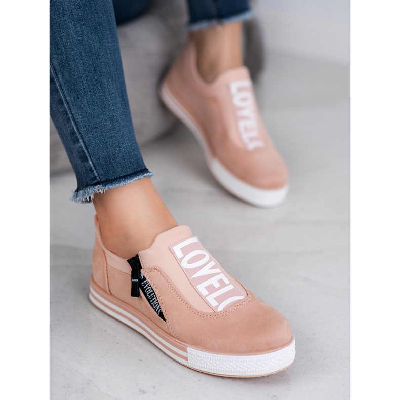 SHELOVET Zapatos deportivos Love Suede rosado 2