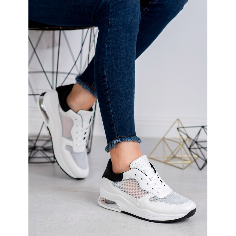 SHELOVET Zapatos deportivos con malla blanco 1