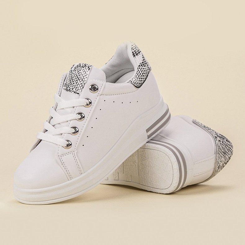 SHELOVET Zapatillas de deporte de cuña blanco 1