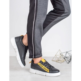 Jumex Amo los zapatos deportivos negro amarillo 4