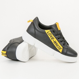 Jumex Amo los zapatos deportivos negro amarillo 2
