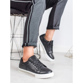 SHELOVET Zapatos negros con cristales 4