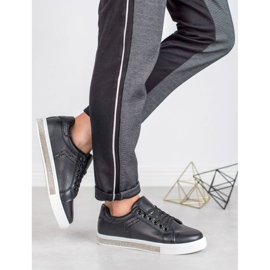 SHELOVET Zapatos negros con cristales 3