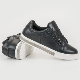SHELOVET Zapatos negros con cristales 1