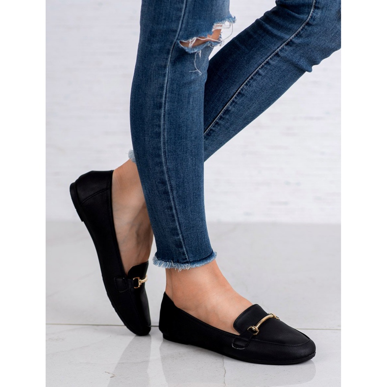 SHELOVET Mocasines de piel ecológica negro 1