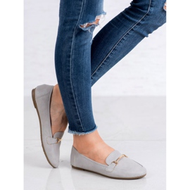 SHELOVET Mocasines de piel ecológica gris 3