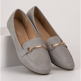 SHELOVET Mocasines de piel ecológica gris 2