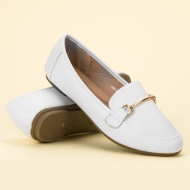 SHELOVET Mocasines de piel ecológica blanco 1
