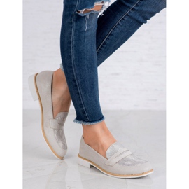Bestelle Mocasines Grises Estampado Serpiente 1