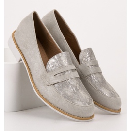 Bestelle Mocasines Grises Estampado Serpiente 2
