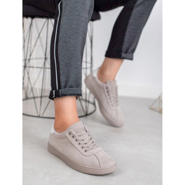 Ideal Shoes Zapatos grises con cordones 4
