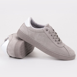 Ideal Shoes Zapatos grises con cordones 3